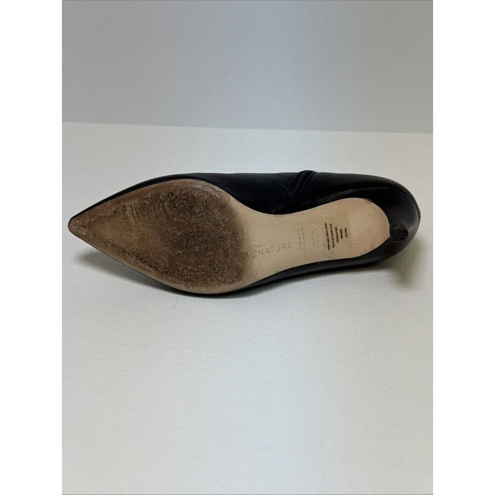 Nordstrom Signature Flora Ankle Bootie Genuine Leather Black Size US 5.5 EU 35.5